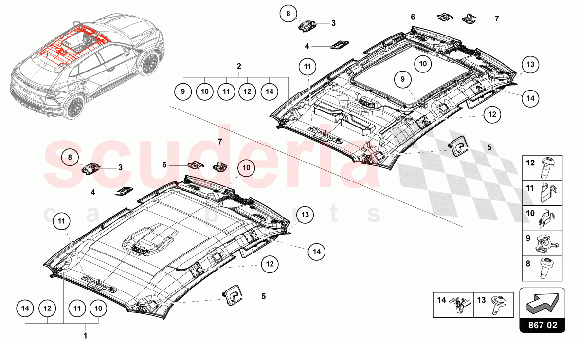 ROOF TRIM of Lamborghini Lamborghini Urus (2019-2022)