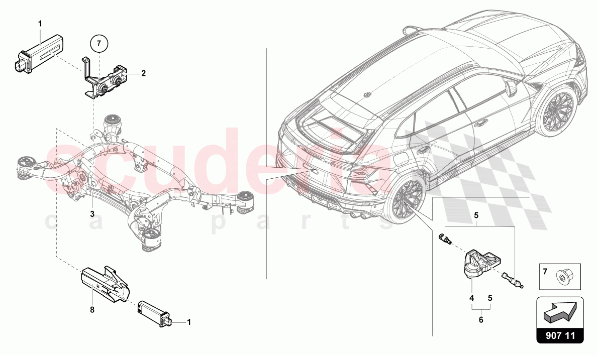 TYRE PRESSURE SENSOR of Lamborghini Lamborghini Urus (2019-2022)