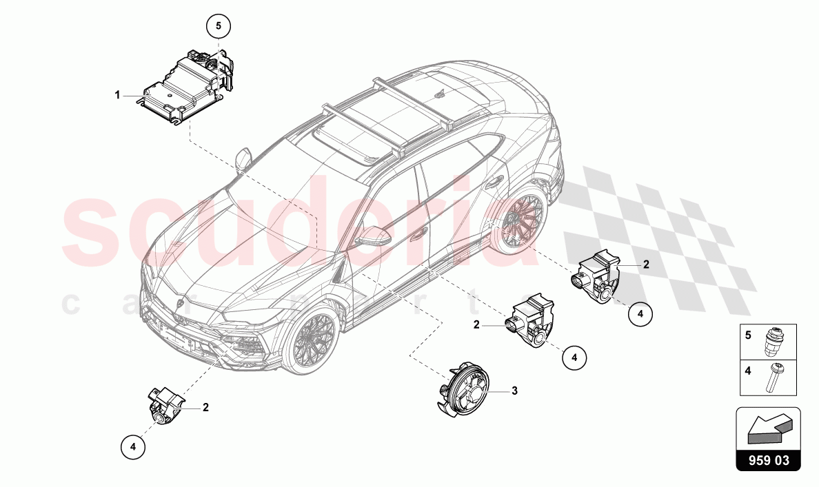 CONTROL UNIT FOR AIRBAG of Lamborghini Lamborghini Urus (2019-2022)
