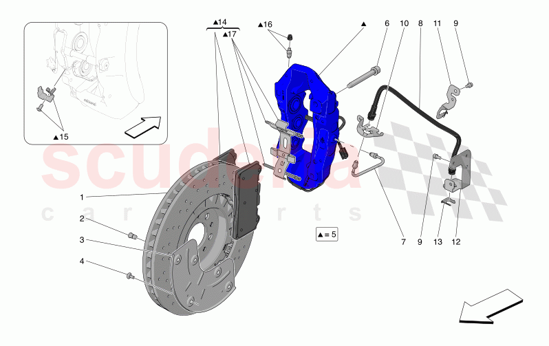 BRAKING DEVICES ON FRONT WHEELS of Maserati Maserati MC20 Icona Automatic 3.0 BT V6 2WD 630HP
