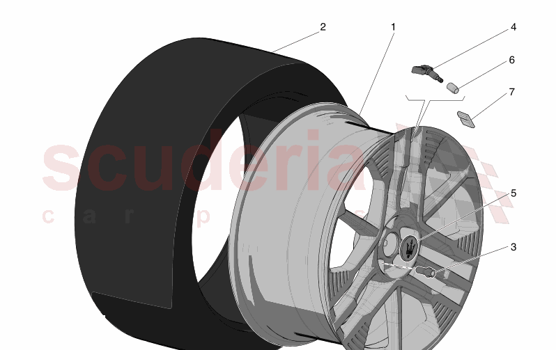 WHEELS AND TYRES of Maserati Maserati GranCabrio M189 FOLGORE  AUTOMATIC 4WD BEV 560 kW