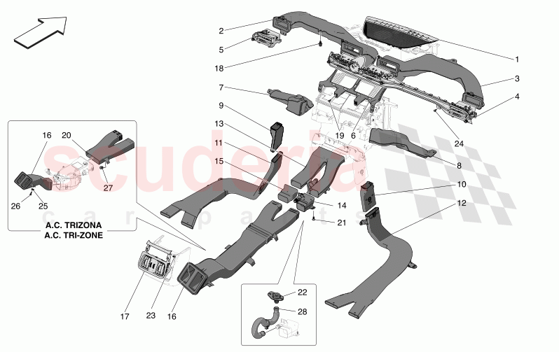 A/C UNIT: DIFFUSION of Maserati Maserati Grecale Modena Automatic 2.0 T4 4WD 330HP MHEV
