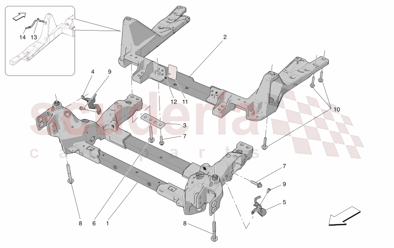 FRONT UNDERCHASSIS of Maserati Maserati GranCabrio M189 FOLGORE  AUTOMATIC 4WD BEV 560 kW