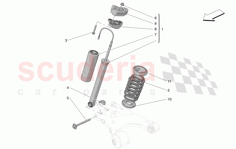 REAR SHOCK ABSORBER DEVICES of Maserati Maserati Grecale Modena Automatic 2.0 T4 4WD 250HP MHEV
