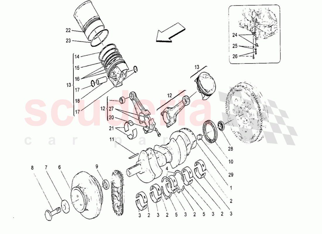 Crank Mechanism of Maserati Maserati GranTurismo MC Stradale