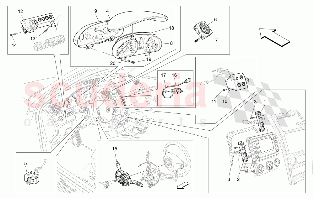 DASHBOARD DEVICES of Maserati Maserati Quattroporte (2008-2012) 4.2