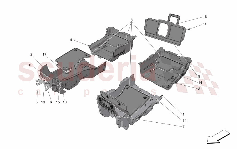 PASSENGER COMPARTMENT MATS of Maserati Maserati GranTurismo M189    AUTOMATIC 4WD 3.0 BT V6 490 HP
