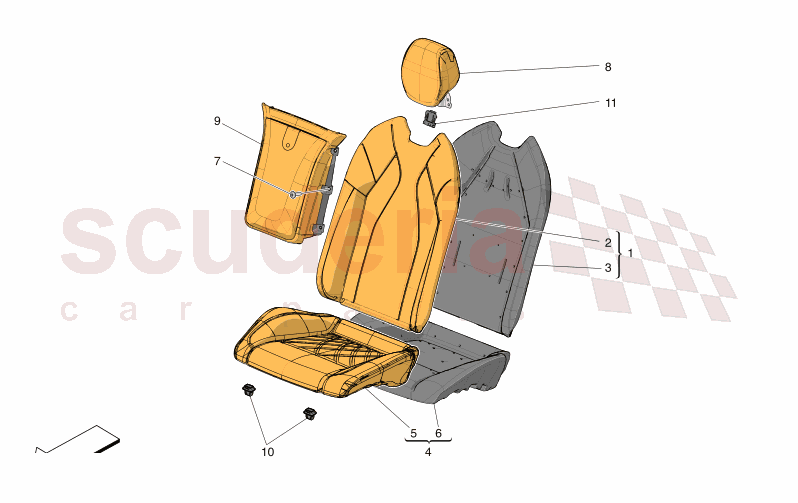 REAR SEATS: TRIM PANELS of Maserati Maserati GranTurismo M189 MODENA  AUTOMATIC 4WD 3.0 BT V6 490 HP