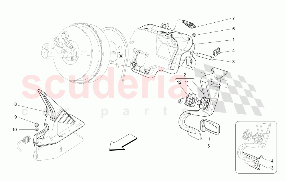 COMPLETE PEDAL BOARD UNIT of Maserati Maserati GranCabrio (2010-2012)