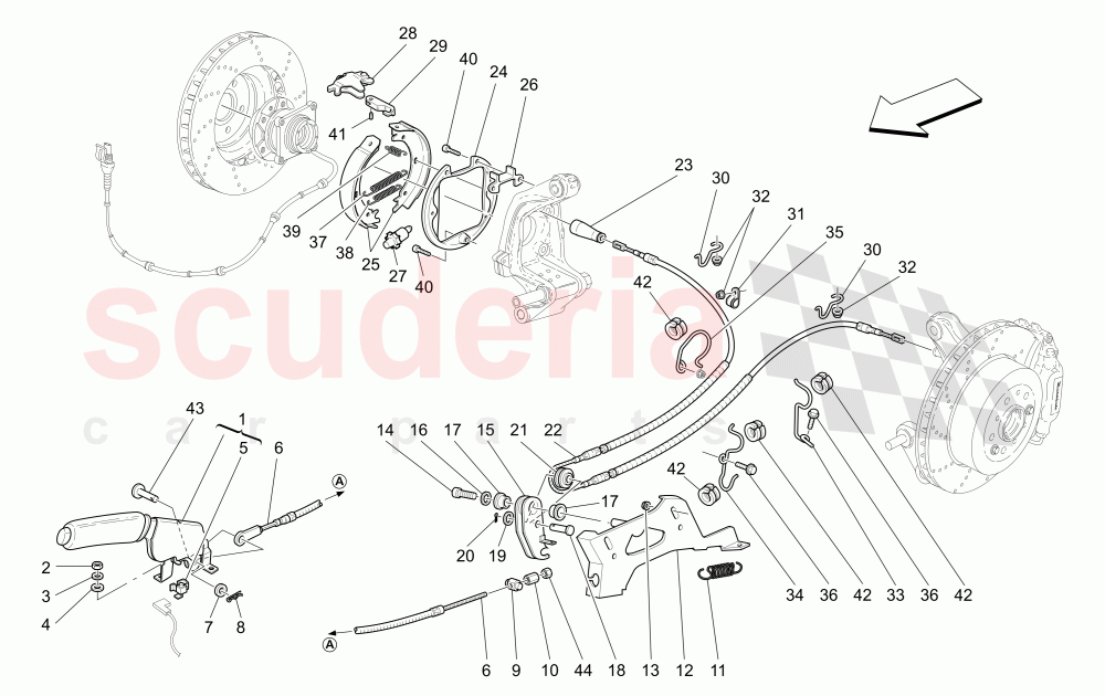 PARKING BRAKE (Available with: "GranSport MC Victory" Version) of Maserati Maserati GranSport Coupe (2005-2007)