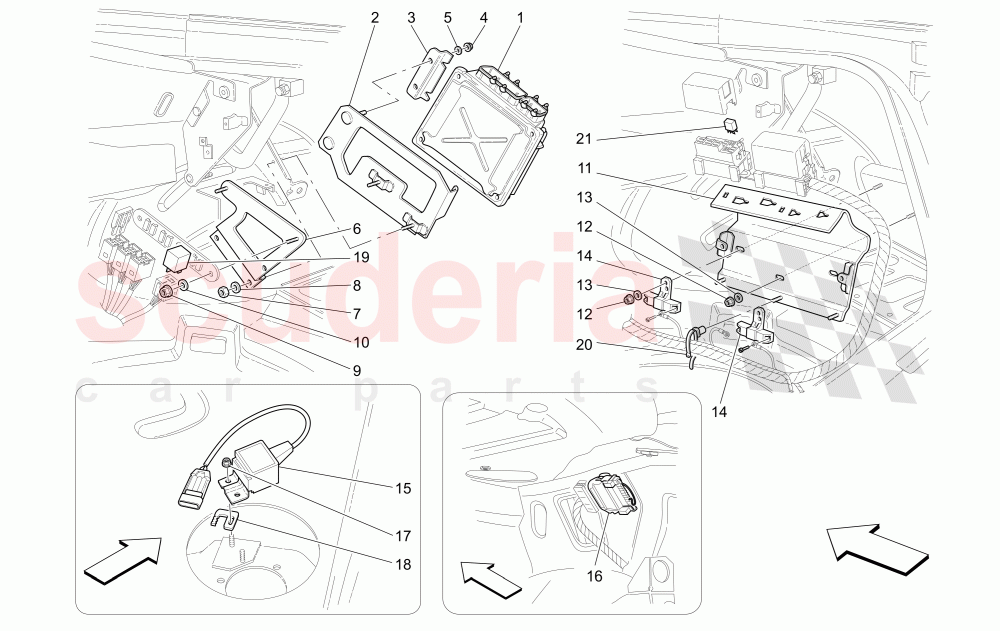 TRUNK COMPARTMENT CONTROL UNITS (R.H. Side) of Maserati Maserati 4200 Spyder (2005-2007) GT