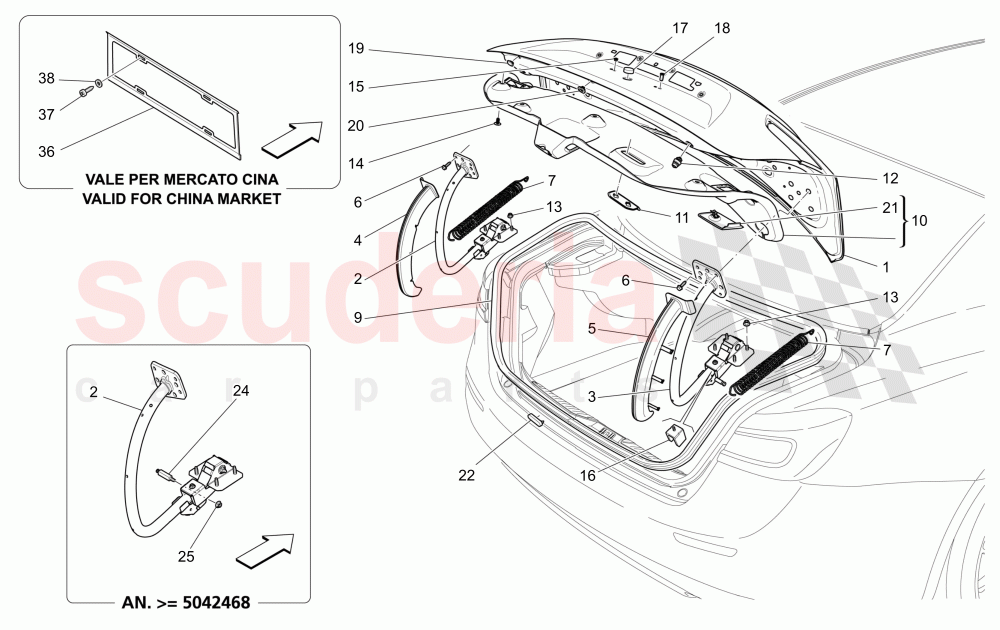 REAR LID (Not available with: POWER LIFTGATE WITH KICK SENSOR) of Maserati Maserati Ghibli (2014-2016) S Q4