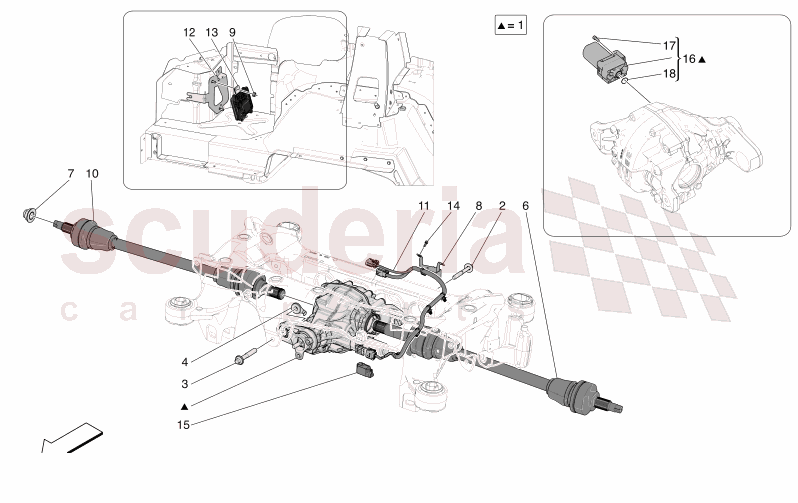 DIFFERENTIAL AND REAR AXLE SHAFTS of Maserati Maserati GranCabrio M189 TROFEO  AUTOMATIC 4WD 3.0 BT V6 550 HP