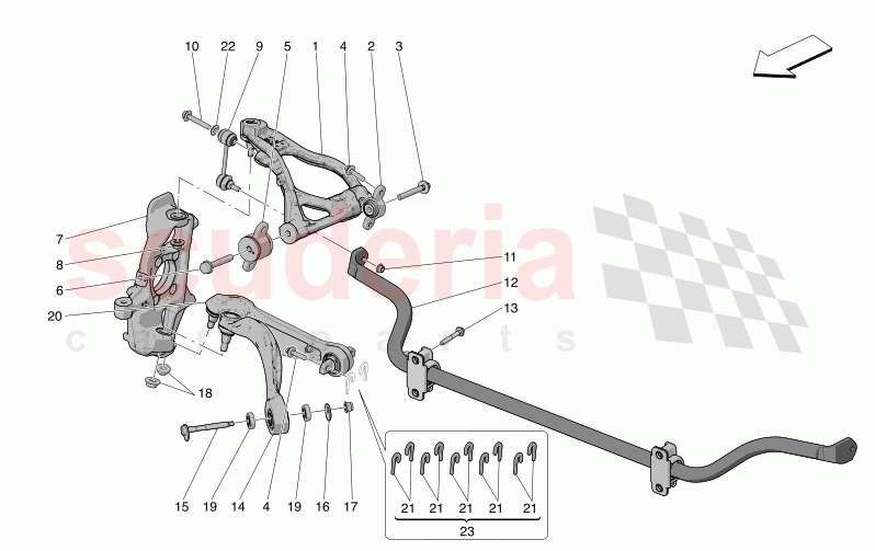 FRONT SUSPENSION of Maserati Maserati MC20 Leggenda Automatic 3.0 BT V6 2WD 630HP