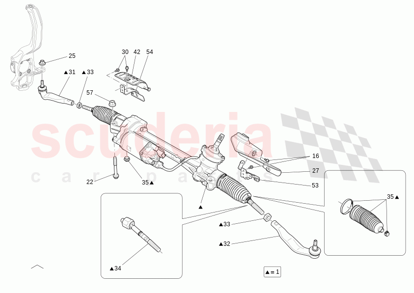 COMPLETE STEERING RACK UNIT of Maserati Maserati Levante Modena Automatic 3.0 BT V6 4WD 430HP
