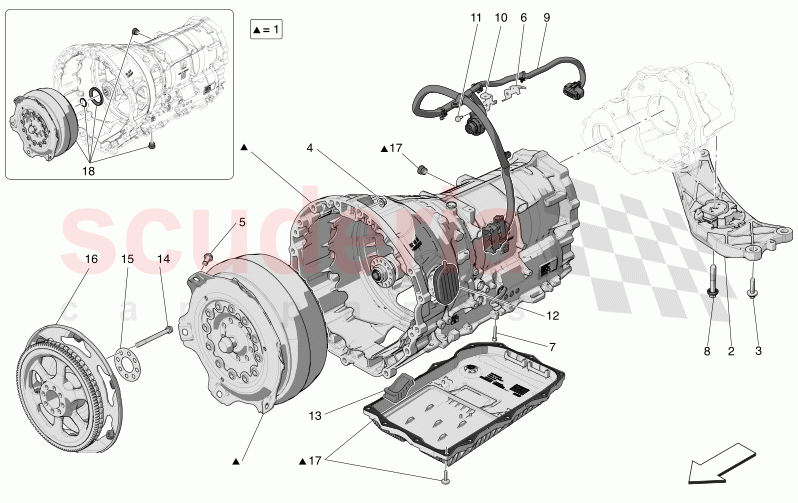 GEARBOX HOUSINGS of Maserati Maserati Grecale Trofeo Automatic 3.0 BT V6 530HP