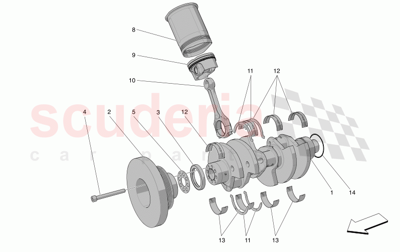 CRANK MECHANISM of Maserati Maserati GranTurismo M189    AUTOMATIC 4WD 3.0 BT V6 490 HP