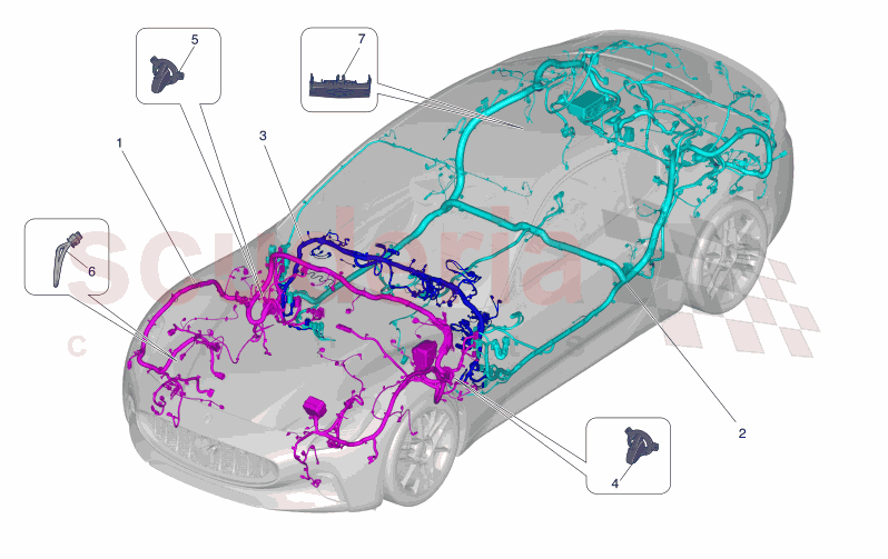 MAIN WIRING of Maserati Maserati GranTurismo M189 FOLGORE  AUTOMATIC 4WD BEV 560 kW