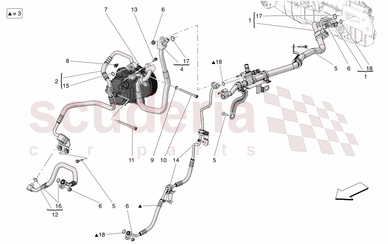 A/C UNIT: ENGINE COMPARTMENT DEVICES of Maserati Maserati GranCabrio M189 TROFEO  AUTOMATIC 4WD 3.0 BT V6 550 HP