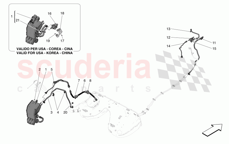 FUEL VAPOUR RECIRCULATION SYSTEM of Maserati Maserati Grecale GT  Automatic 2.0 T4 4WD 300HP MHEV