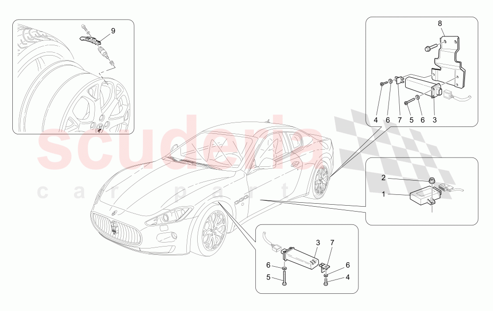 TYRE PRESSURE MONITORING SYSTEM (Available with: Tyre Pressure Monitoring System) of Maserati Maserati GranTurismo (2008-2010) S