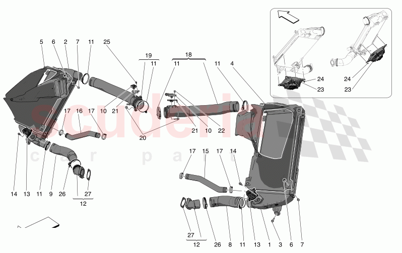 INTERCOOLER SYSTEM of Maserati Maserati MC20 Automatic 3.0 BT V6 2WD 630HP