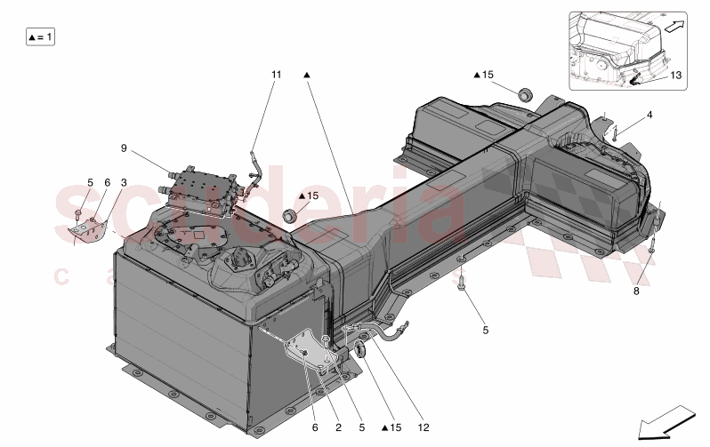 HIGH VOLTAGE BATTERY of Maserati Maserati GranCabrio M189 FOLGORE  AUTOMATIC 4WD BEV 560 kW