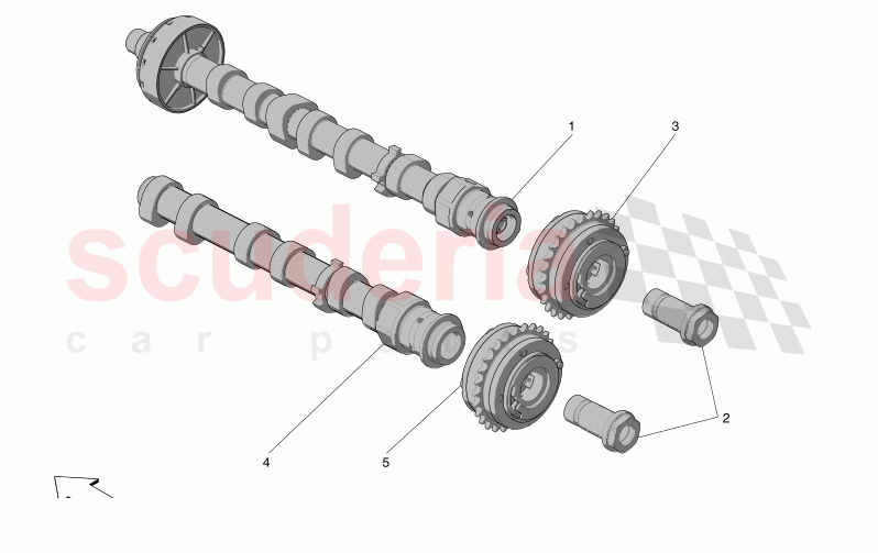 LH CYLINDER HEAD CAMSHAFTS of Maserati Maserati GranTurismo M189 MODENA  AUTOMATIC 4WD 3.0 BT V6 490 HP