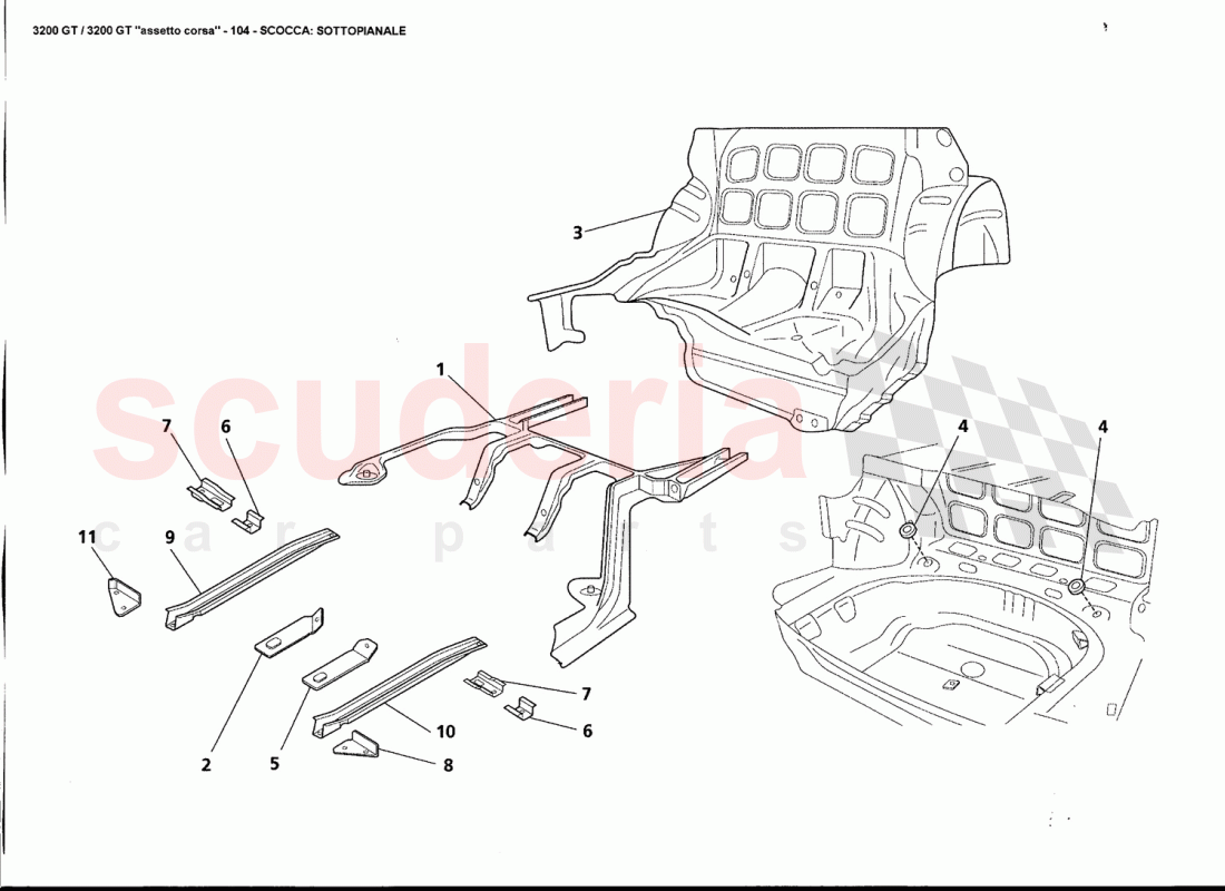 BODY SHEEL: LOADING BED FRAME of Maserati Maserati 3200 GT / Assetto Corsa