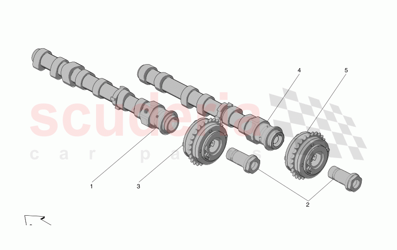 RH CYLINDER HEAD CAMSHAFTS of Maserati Maserati MC20 Automatic 3.0 BT V6 2WD 630HP