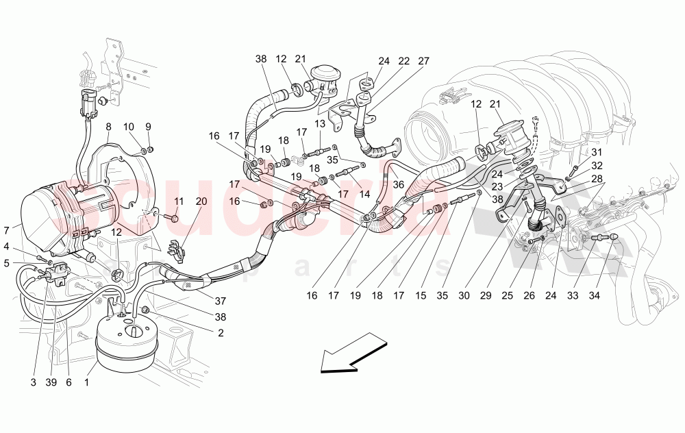 ADDITIONAL AIR SYSTEM of Maserati Maserati Quattroporte (2003-2007) DuoSelect