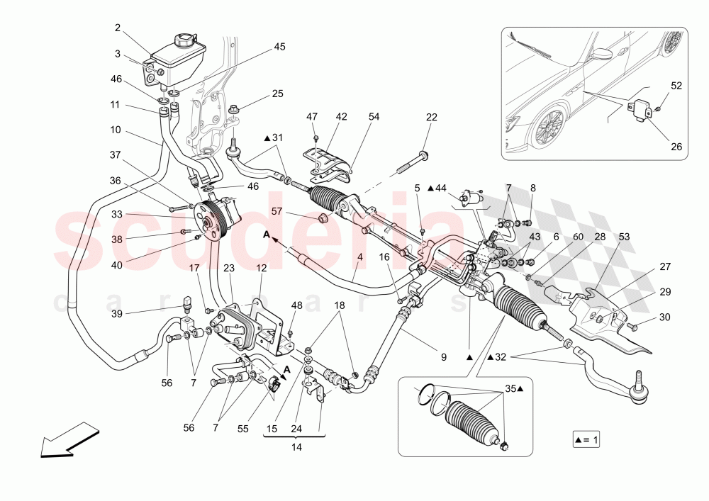 COMPLETE STEERING RACK UNIT of Maserati Maserati Ghibli (2014-2016) S Q4