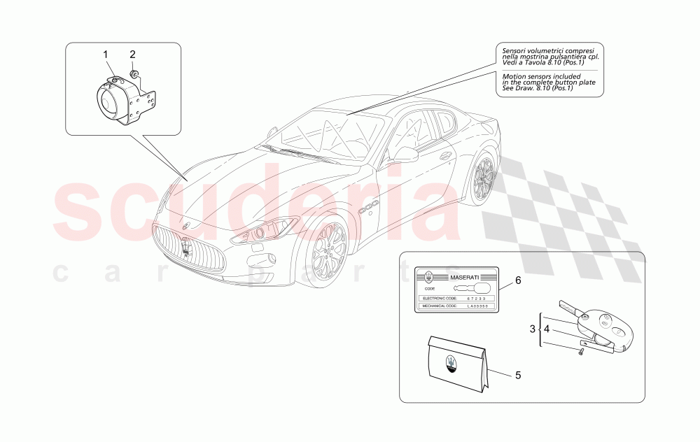 ALARM AND IMMOBILIZER SYSTEM of Maserati Maserati GranTurismo (2009-2012) S Auto
