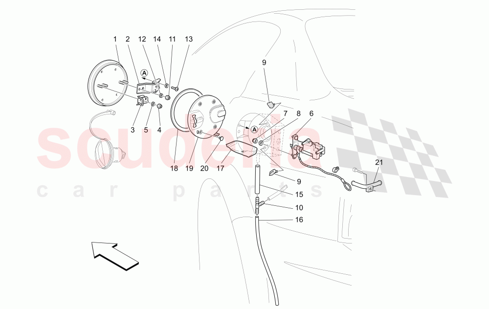 FUEL TANK DOOR AND CONTROLS of Maserati Maserati Quattroporte (2003-2007) DuoSelect