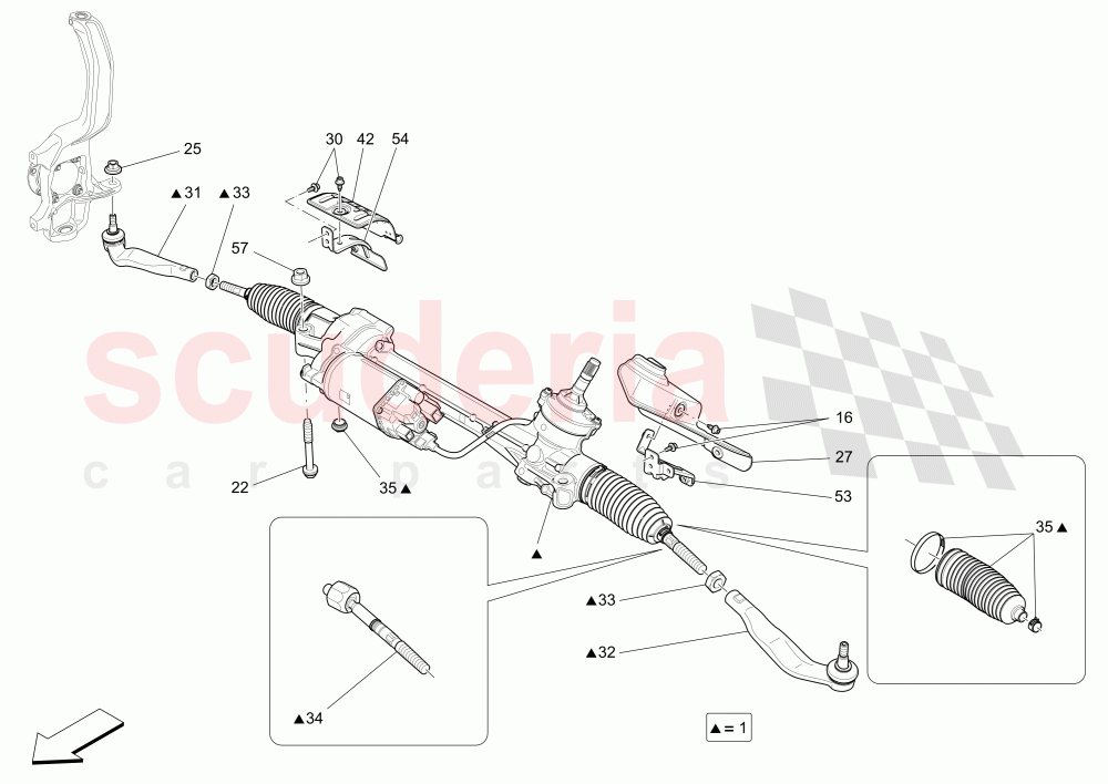 COMPLETE STEERING RACK UNIT of Maserati Maserati Quattroporte (2017+) Diesel