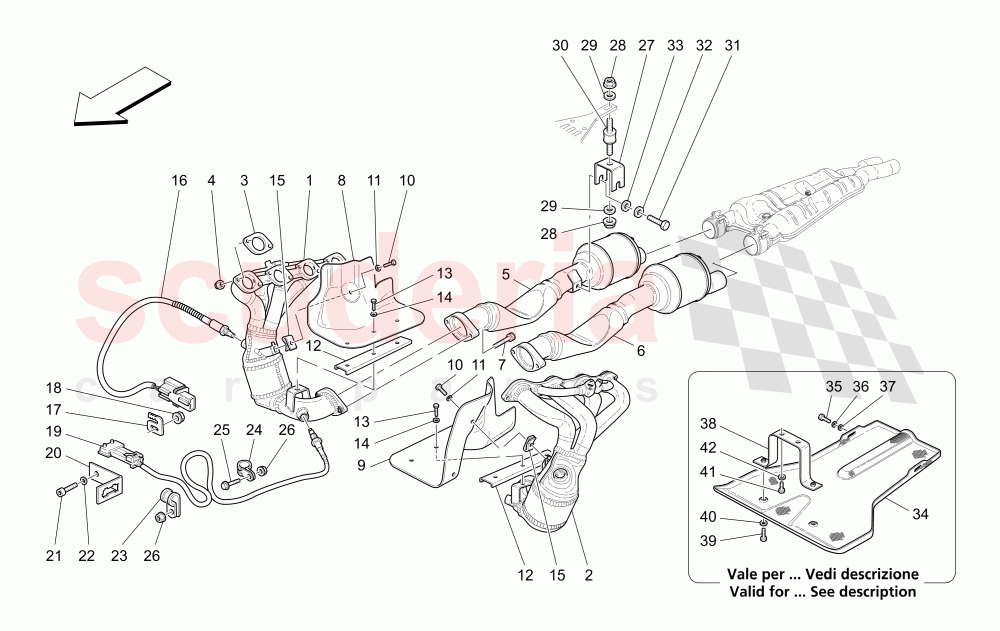 PRE-CATALYTIC CONVERTERS AND CATALYTIC CONVERTERS of Maserati Maserati 4200 Coupe (2005-2007) GT