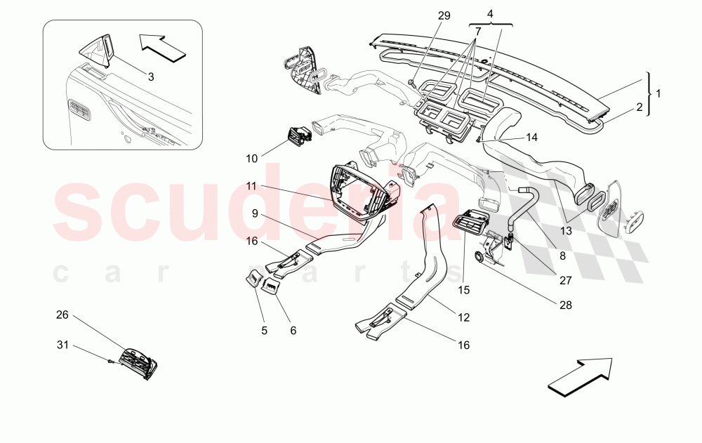 A/C UNIT: DIFFUSION of Maserati Maserati Ghibli (2014-2016) Diesel