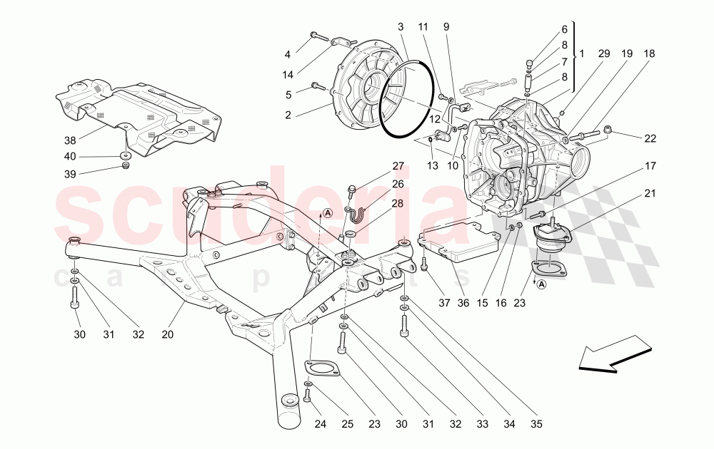 DIFFERENTIAL BOX AND REAR UNDERBODY (Available with: "GranSport MC Victory" Version) of Maserati Maserati GranSport Coupe (2005-2007)
