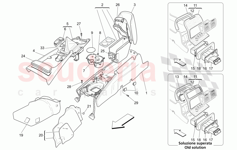 ACCESSORY CONSOLE AND CENTRE CONSOLE of Maserati Maserati Quattroporte (2008-2012) S 4.7