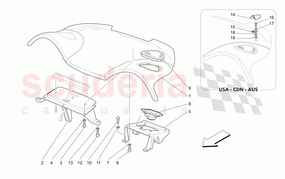 REAR PARCEL SHELF of Maserati Maserati 4200 Coupe (2005-2007) CC