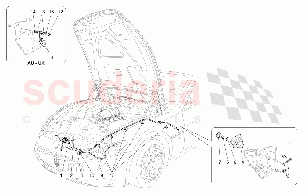 FRONT LID OPENING BUTTON of Maserati Maserati GranTurismo (2007-2010) Auto