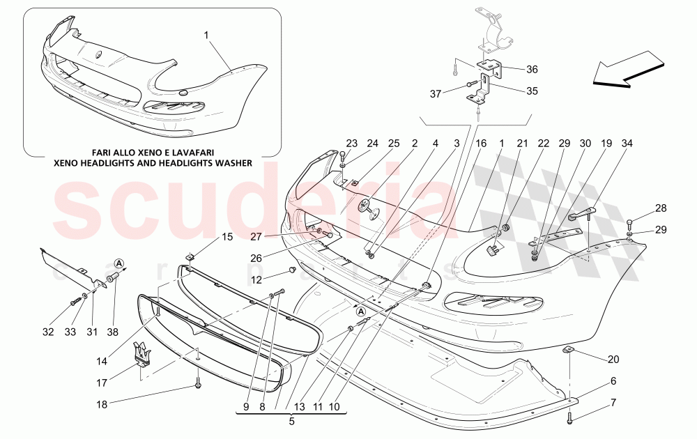 FRONT BUMPER of Maserati Maserati 4200 Spyder (2005-2007) GT