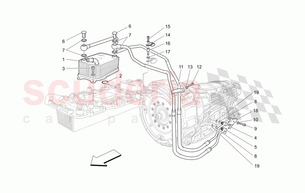 LUBRICATION AND GEARBOX OIL COOLING of Maserati Maserati GranTurismo (2012-2016) Sport Auto