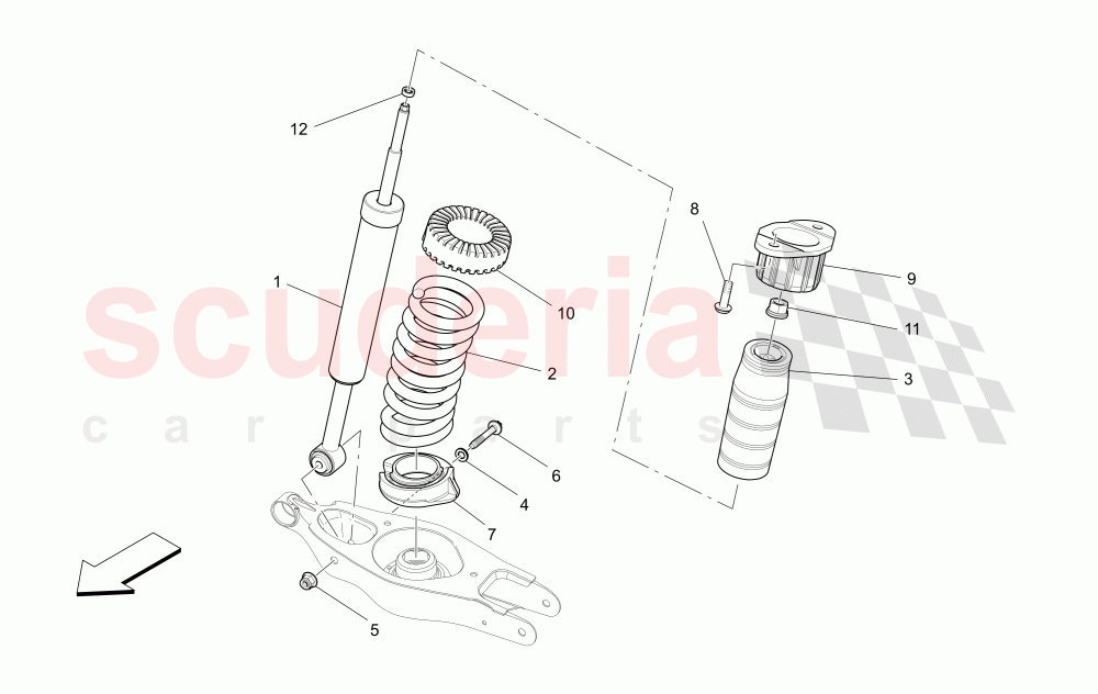 REAR SHOCK ABSORBER DEVICES of Maserati Maserati Ghibli (2014-2016) Diesel