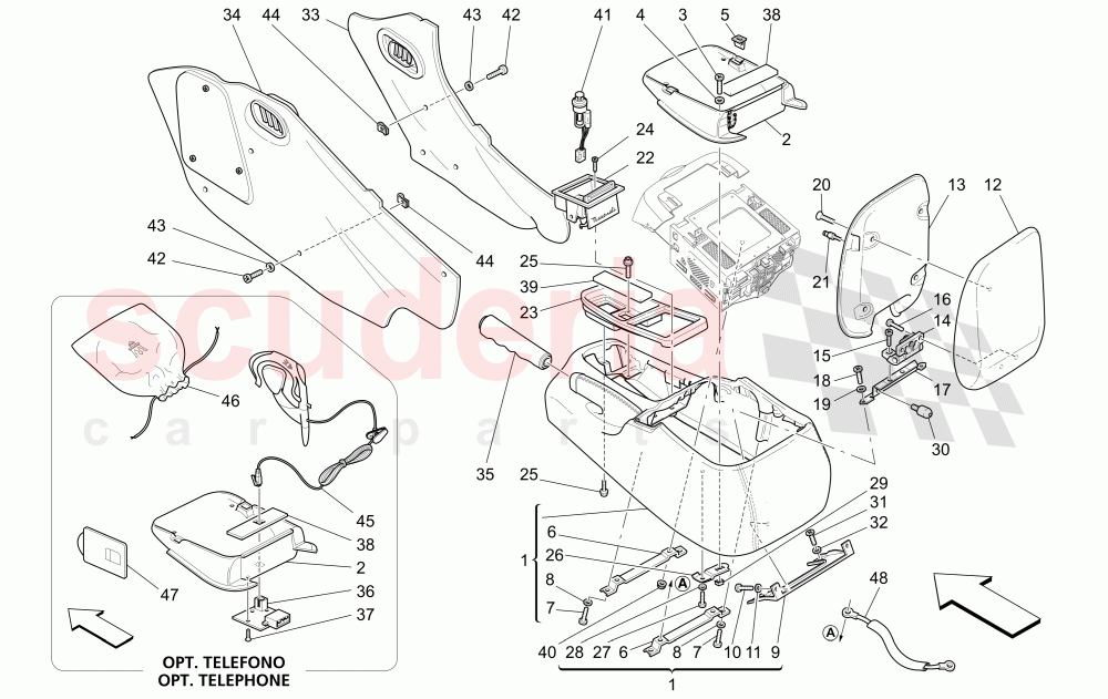 ACCESSORY CONSOLE AND CENTRE CONSOLE of Maserati Maserati 4200 Spyder (2005-2007) GT