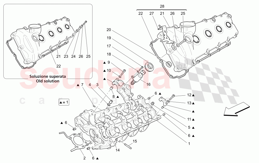 LH CYLINDER HEAD of Maserati Maserati Quattroporte (2009-2012) Sport GTS
