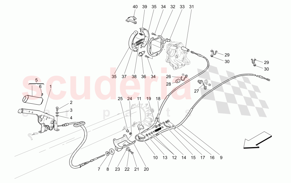 PARKING BRAKE of Maserati Maserati Quattroporte (2003-2007) DuoSelect