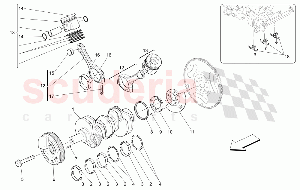 CRANK MECHANISM of Maserati Maserati Ghibli (2014-2016) Diesel