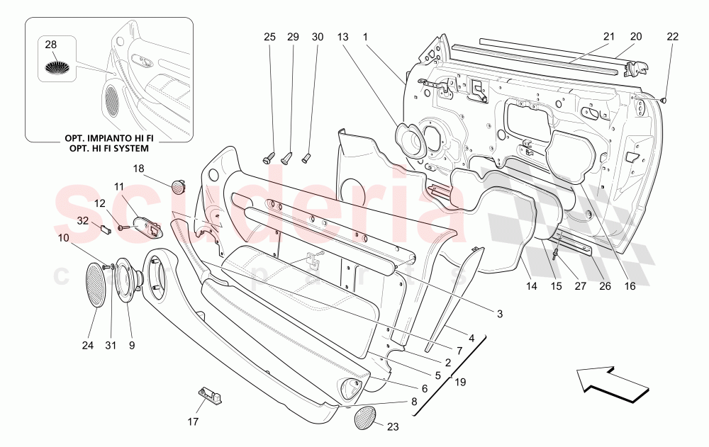 FRONT DOORS: TRIM PANELS of Maserati Maserati 4200 Coupe (2002-2004) CC