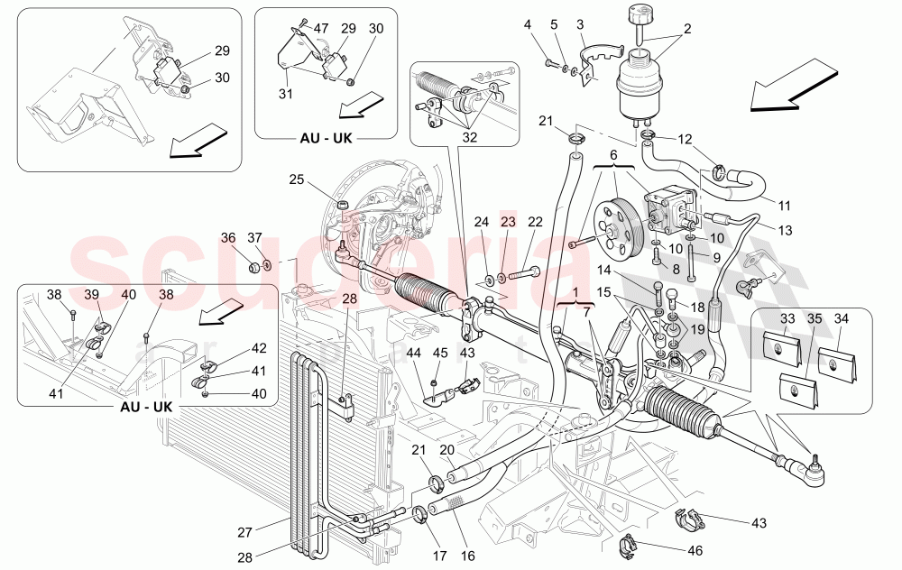COMPLETE STEERING RACK UNIT of Maserati Maserati GranCabrio (2010-2012)